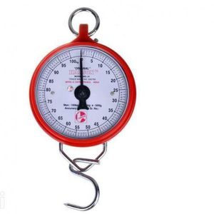 Hanson Heavy Duty Portable, Hook Type 100Kg Weighing Scale, Red.
