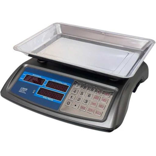 Professional Electronic Digital Price Computing Scale 88lb/40kg Commercial Food Weighing Scale for Produce Meat with Stainless Steel Large Platform, LCD Display
