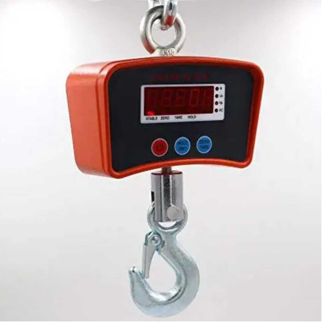 1 Tonne Rechargeable Hanging Crane Weighing Scale – Black