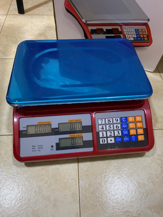 Digital price computing weighing scale red store in Uganda