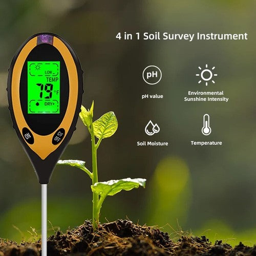 4 in 1 PH Tester Soil Water Moisture Light Test Meter