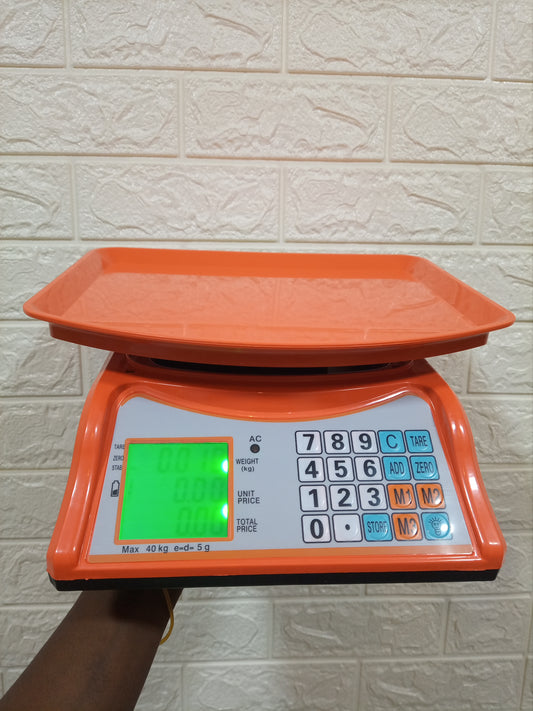 Supplier of an Electronic Price computing weighing scale orange in Uganda
