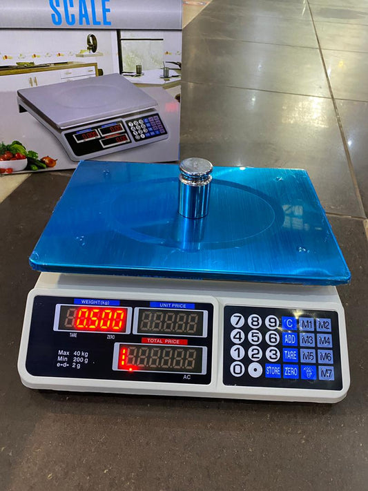 What is the cost of Electronic computing price weighing scale ACS blue in Kampala