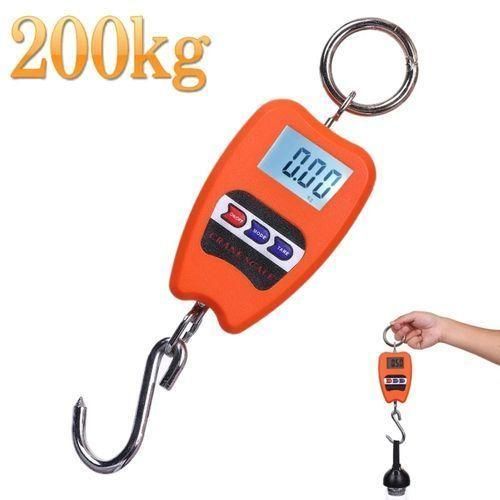 Hanging 200kg Crane Weighing Scale With Clear Digital Screen - Orange